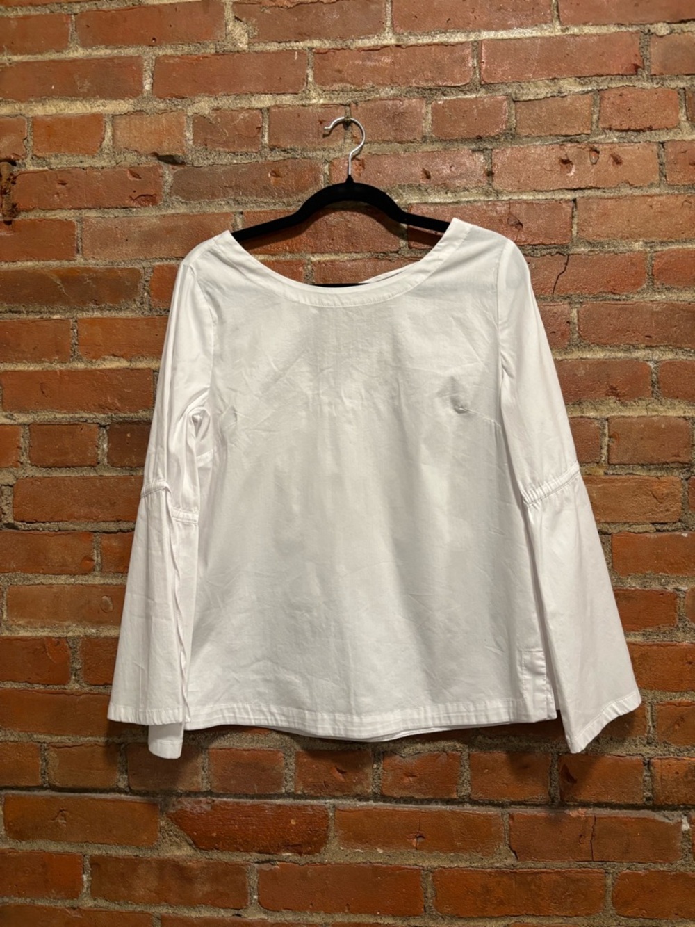 LOFT White Long-Sleeve Boatneck Top
